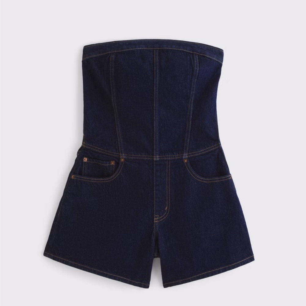 A&F Strapless Denim Romper